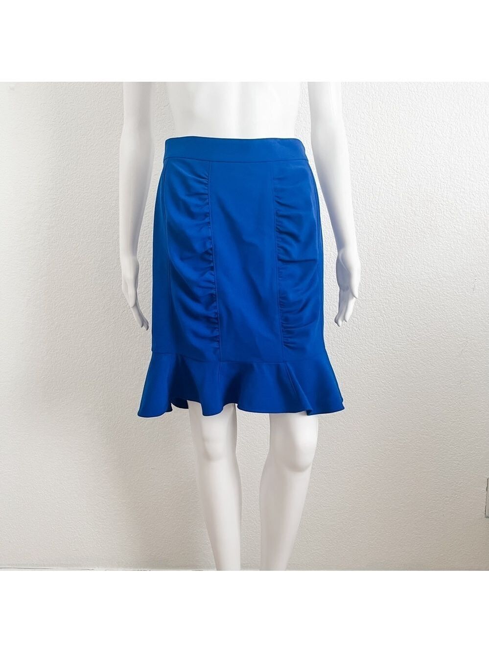 Anthropologie HD Paris Size 4 Blue Winnow Trumpet Tulip Peplum Skirt Officecore - Picture 2 of 8